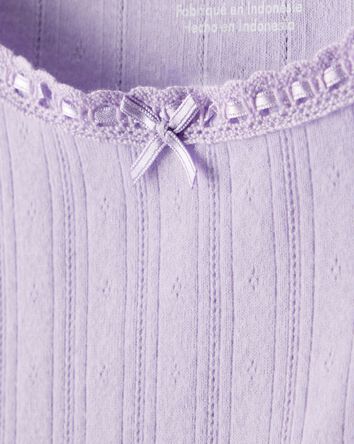 Girls Pointelle Long-Sleeve Top - Purple, 