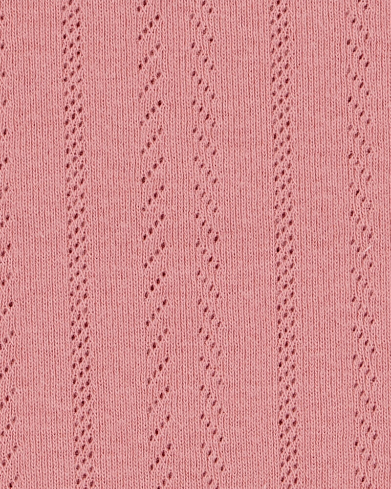 Kid 2-Piece Pointelle Tee & Butterfly Maxi Skirt Set - Pink, image 2 of 5 slides