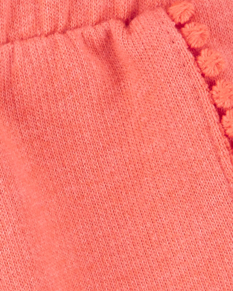 Baby 2-Piece Aloha Tee & Pom Pom Dolphin Shorts Set - Coral, image 6 of 6 slides