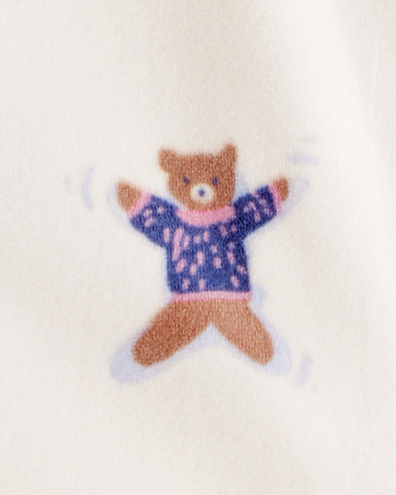 Toddler Girl Snow Animals DreamPlush Snug Fit Long-Sleeve 1-Piece Pajamas - Ivory, image 2 of 3 slides