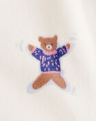 Toddler Girl Snow Animals DreamPlush Snug Fit Long-Sleeve 1-Piece Pajamas - Ivory, image 2 of 3 slides