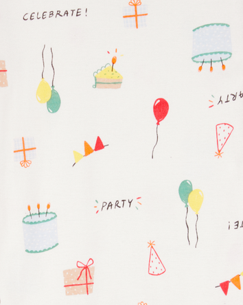 Kid 2-Piece Birthday 100% Snug Fit Cotton Pajamas - Ivory, 