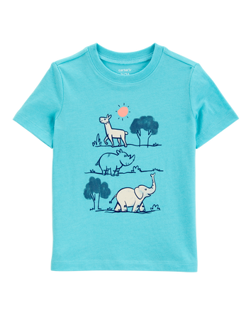 Toddler Boy Zoo Animals Short-Sleeve Graphic Tee - Blue, 