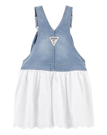 Toddler Denim Eyelet Jumper Dress, 