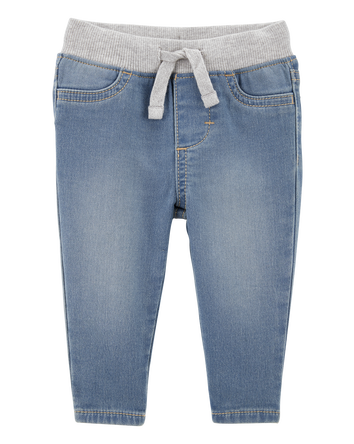 Baby Pull-On Knit Denim Pants, 