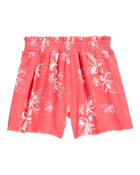 Kid 2-Piece Floral Embroidered Top & Linen Look-Alike Flowy Pull-On Shorts Set - Coral
, image 6 of 7 slides