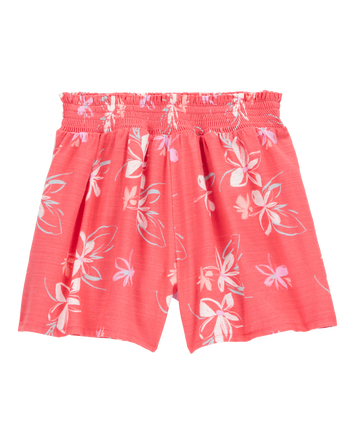 Kid Floral Linen Look-Alike Flowy Pull-On Shorts, 