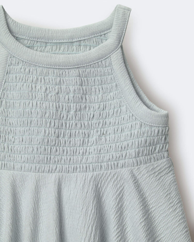 Toddler Girl Smocked Peplum Top - Light Blue, image 5 of 5 slides