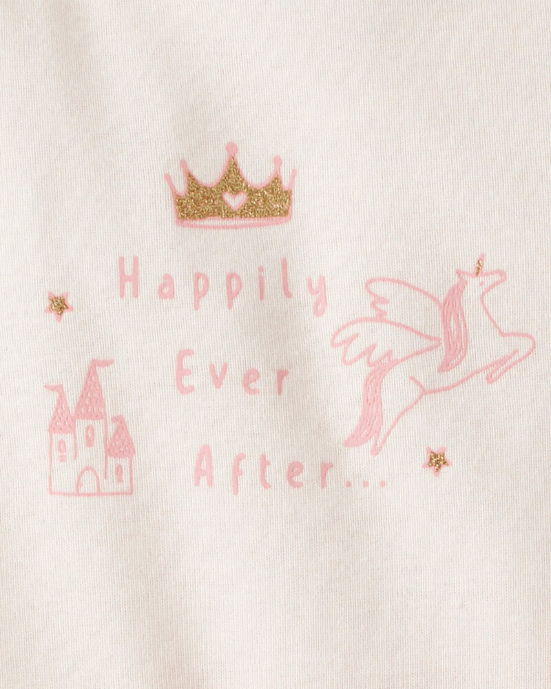 Baby Girl 3-Piece Unicorn Star Print Cotton Long-Sleeve Bodysuit & Pant Set - Pink/White, image 5 of 6 slides