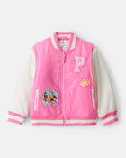 Toddler Girl Disney&copy; Princess Long-Sleeve Varsity Jacket - Pink, image 1 of 3 slides