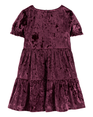 Toddler Velour Puff Sleeve Dress, 