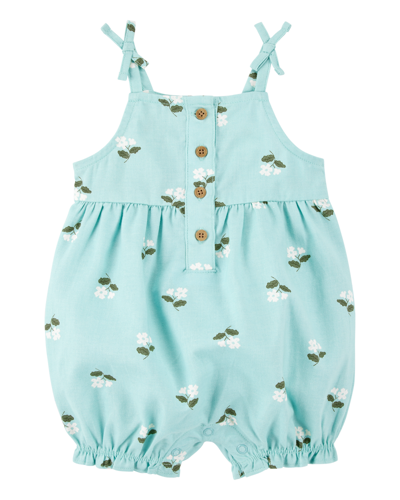 Baby Floral Cotton Romper, image 1 of 3 slides