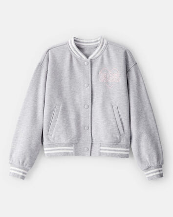 Kid 1986 Heart Varsity Jacket - Grey, 