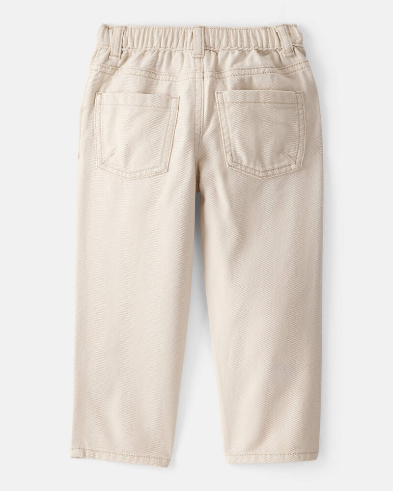Toddler Boy  Tapered Twill Pants - Cream, image 2 of 6 slides