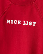 Toddler Boy DayDream Fleece Christmas Nice List Long-Sleeve Pullover Sweatshirt - Red, image 2 of 4 slides