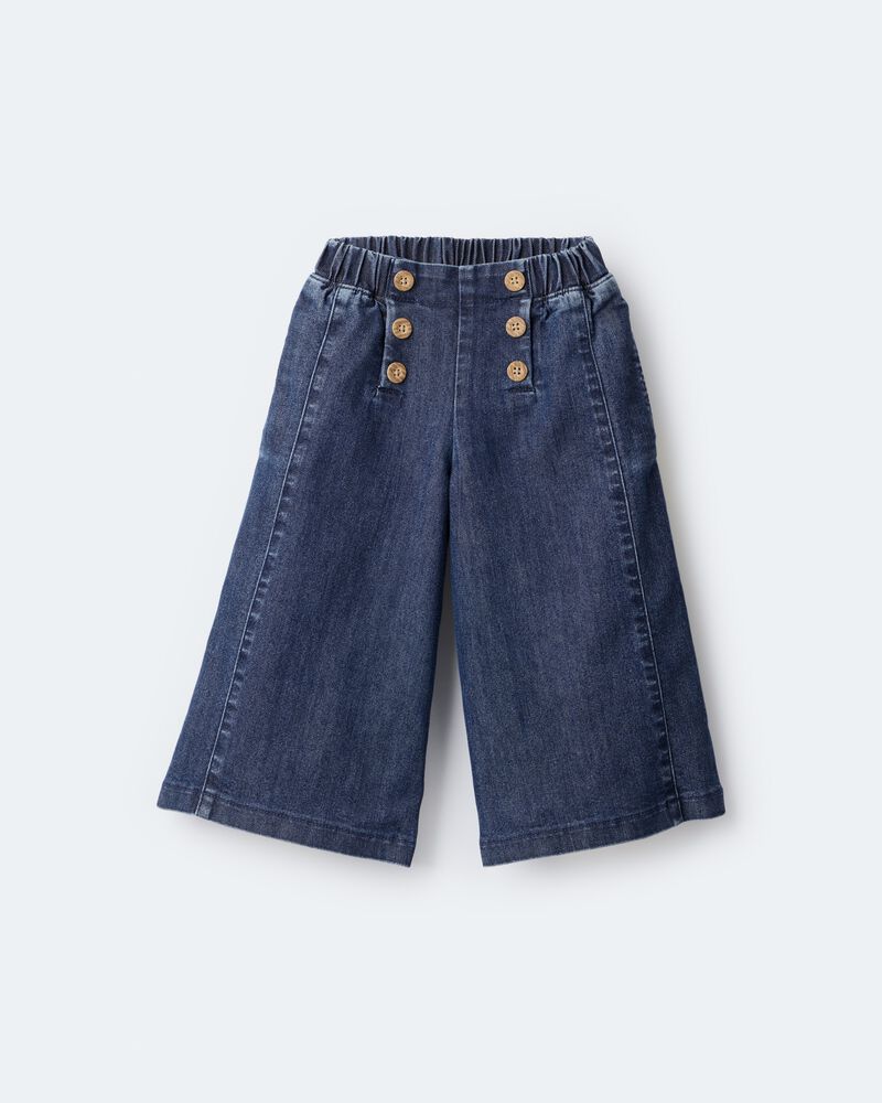 Toddler Girl Urban Wide Leg Denim Pant - Blue, image 2 of 8 slides