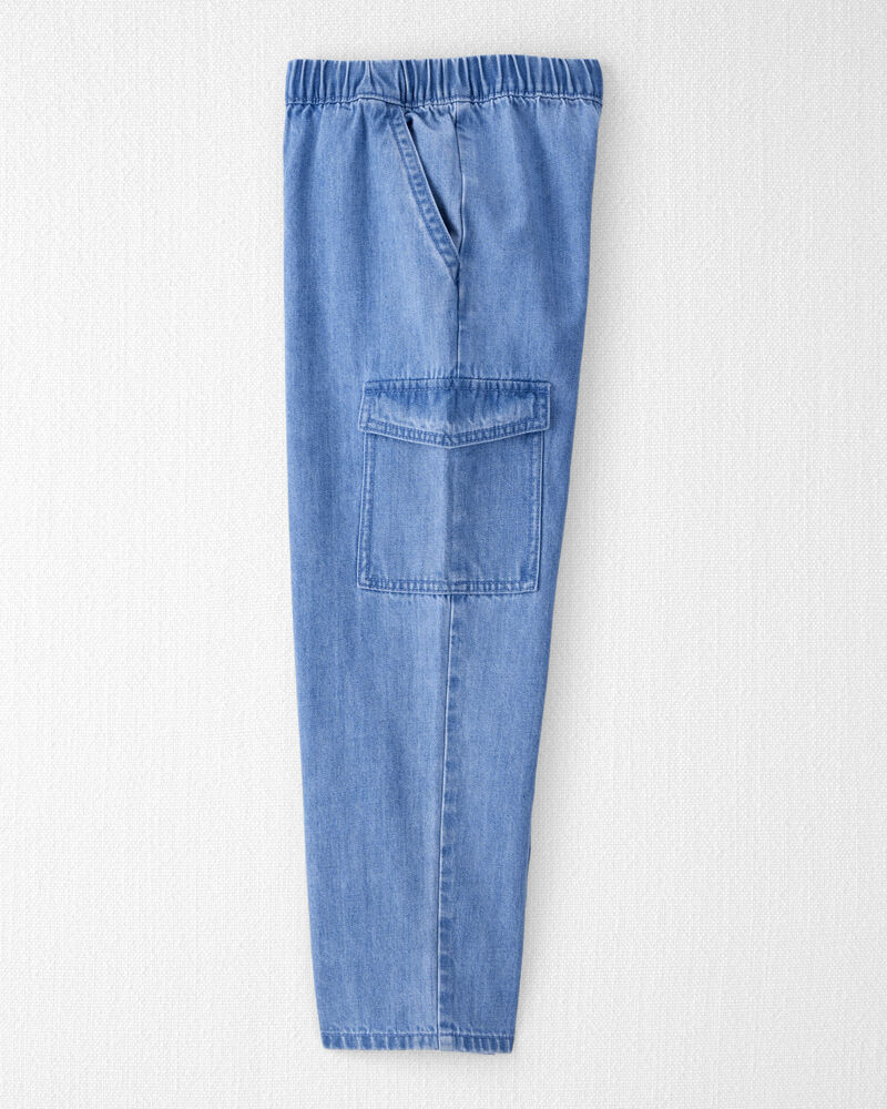 Kid Organic Cotton Denim Cargo Pants, image 3 of 6 slides