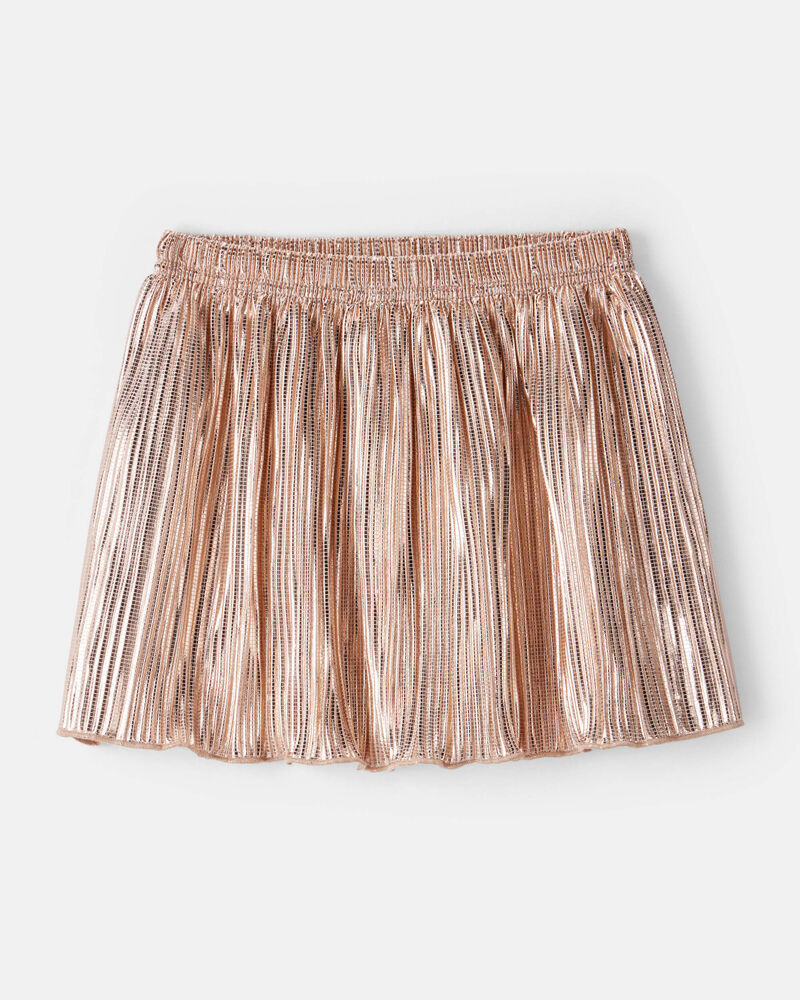Toddler Girl Metallic Pleated Skirt - Gold, image 1 of 5 slides