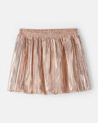 Toddler Girl Metallic Pleated Skirt - Gold, image 1 of 5 slides
