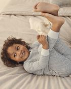 Toddler Organic Cotton Pajamas Set in Stripes, image 4 of 5 slides