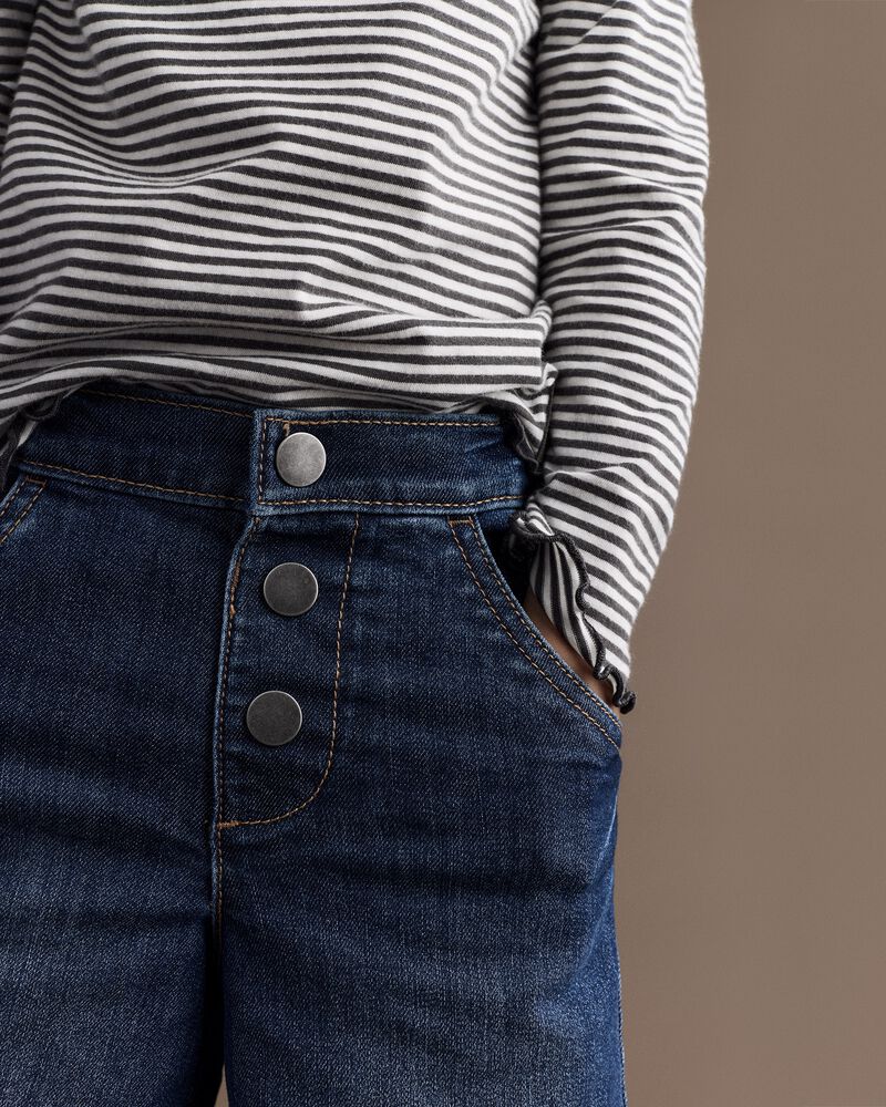 Toddler Girl Wide-Leg Pants in Denim - Blue, image 3 of 7 slides