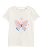 Toddler Girl Butterfly Short-Sleeve Graphic Tee - White, image 1 of 3 slides