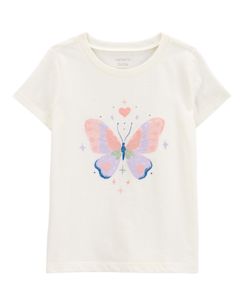 Toddler Girl Butterfly Short-Sleeve Graphic Tee - White, 