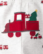 Baby Boy 3-Piece Train Print Long-Sleeve Bodysuits & Pant Set - Red/White, image 5 of 7 slides