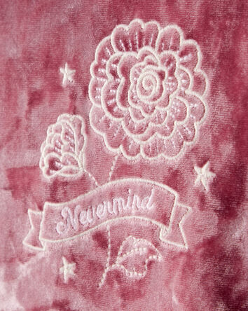 Girls  Flower Embroidered Hooded Velour Top - Pink, 