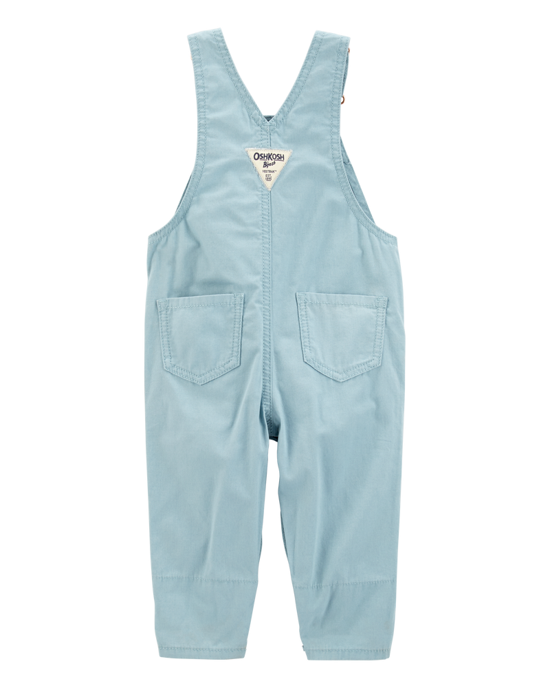 Baby Floral Canvas Overalls - Blue, image 2 of 4 slides