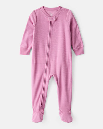 Baby Girl Fleece Loose Fit 1-Piece Pajamas-Pink, 