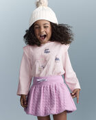 Toddler Girl Skiing Squish Long-Sleeve Top - Light Pink, image 1 of 6 slides