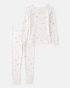 Toddler Girl Painting & Coloring Print PurelySoft Long-Sleeve 2-Piece Pajamas - Ivory, image 1 of 5 slides