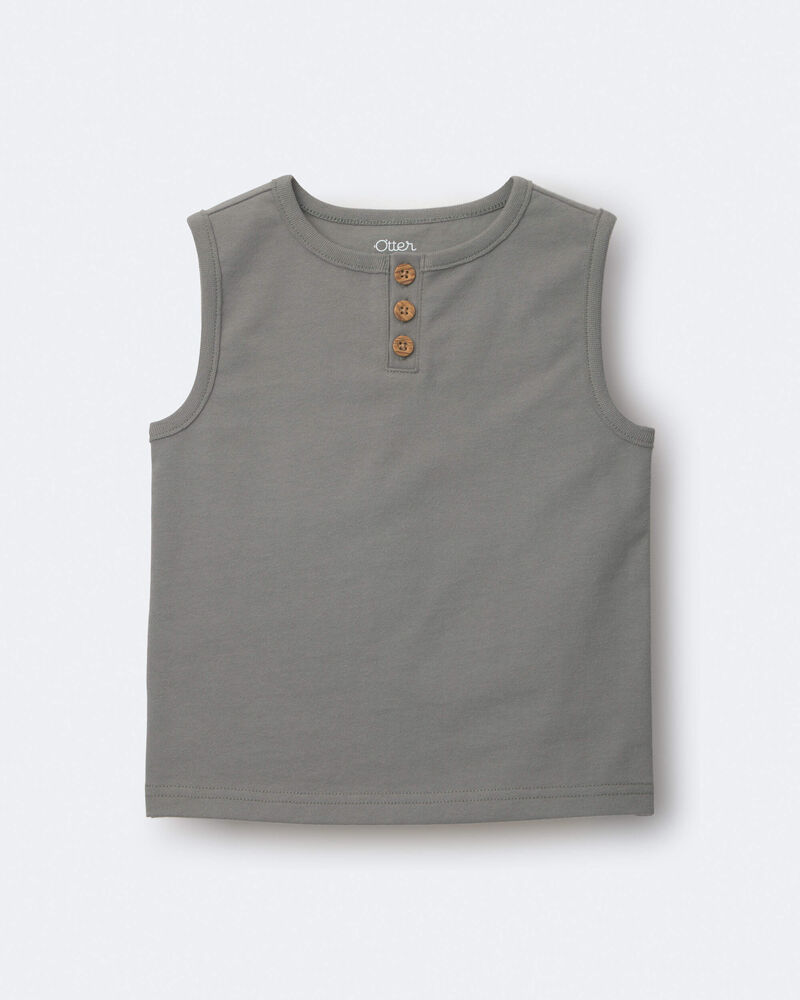 Toddler Boy Henley Tank - Grey, image 2 of 5 slides