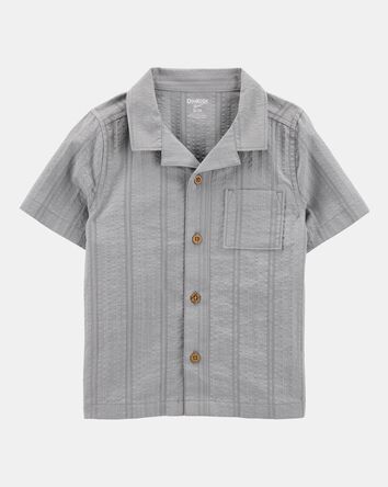 Toddler Seersucker Button-Down Shirt - Grey, 