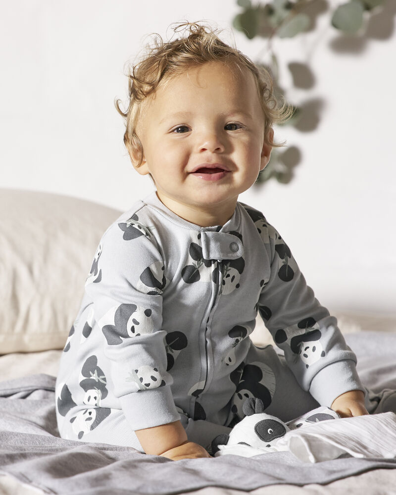 Baby Organic Cotton 2-Way Zip Sleep & Play Pajamas, image 4 of 5 slides