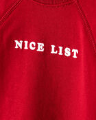 Baby Boy DayDream Fleece Christmas Nice List Long-Sleeve Pullover Sweatshirt - Red, image 2 of 4 slides