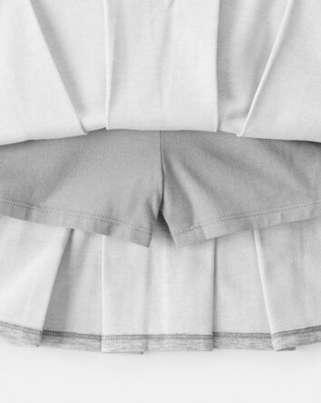 Kid Pleated Pull-On Ponte Skort - Grey, 