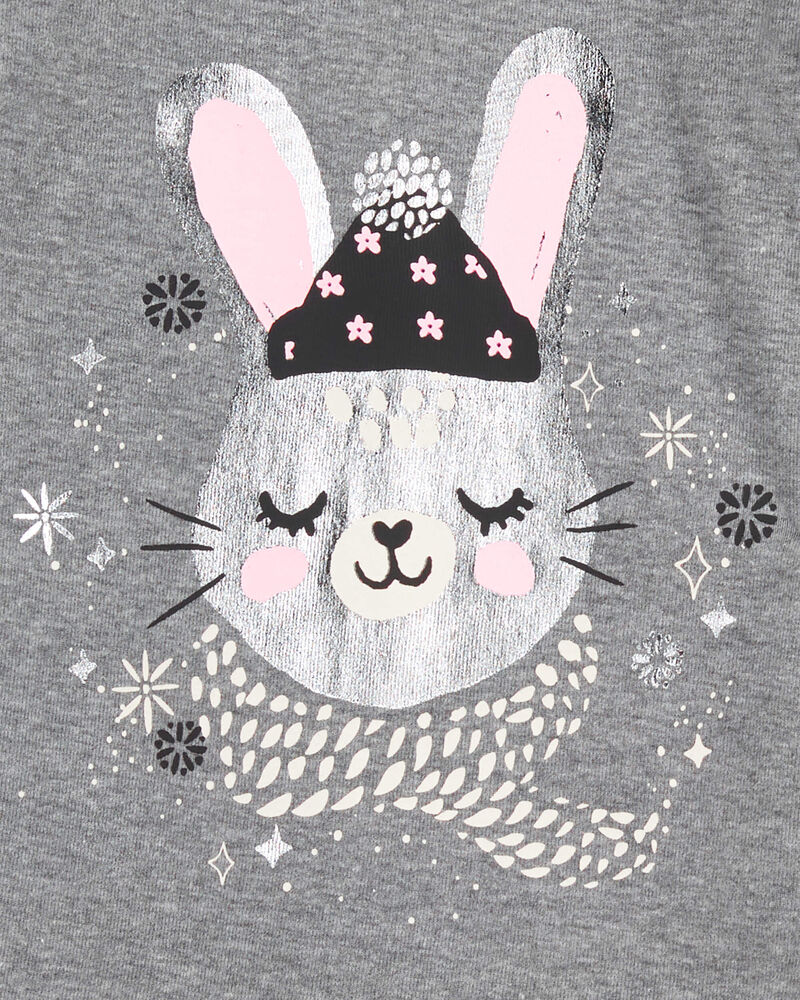 Baby Girl 4-Piece Snow Bunny Cotton Blend Pajamas, image 2 of 4 slides