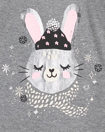 Baby Girl 4-Piece Snow Bunny Cotton Blend Pajamas, 