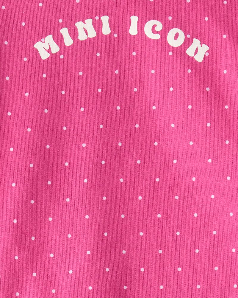Baby Girl Mini Icon French Terry Pullover & Pant Set - Pink, image 2 of 3 slides