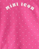 Baby Girl Mini Icon French Terry Pullover & Pant Set - Pink, image 2 of 3 slides