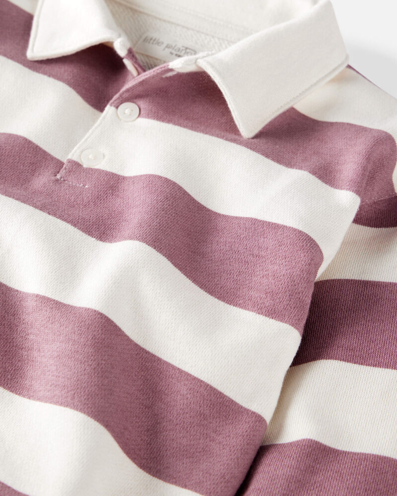 Toddler Organic Cotton Henley Top in Stripes, image 2 of 4 slides