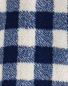 Baby Boy Plaid Sherpa Long-Sleeve Jumpsuit - Blue/Ivory, image 3 of 4 slides