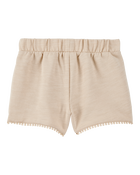 Toddler 2-Piece Seashell Ribbed Tank Top & Pom Pom Dolphin Shorts Set - Ivory/Tan

, image 7 of 10 slides