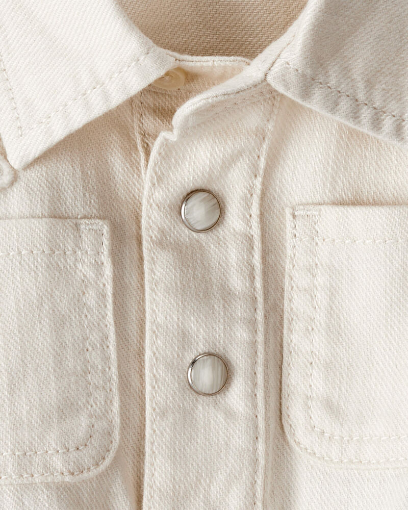 Baby Girl Embroidered Cotton Long-Sleeve Dress - White, image 4 of 6 slides