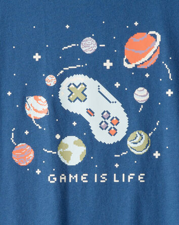 Boys Game Is Life Short-Sleeve Graphic Tee - Blue, 