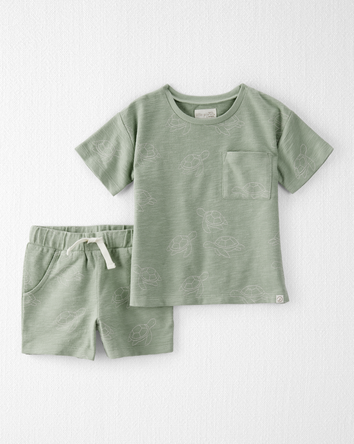 Toddler Boy 2-Piece Turtles-Print Set Made with Organic Cotton, 