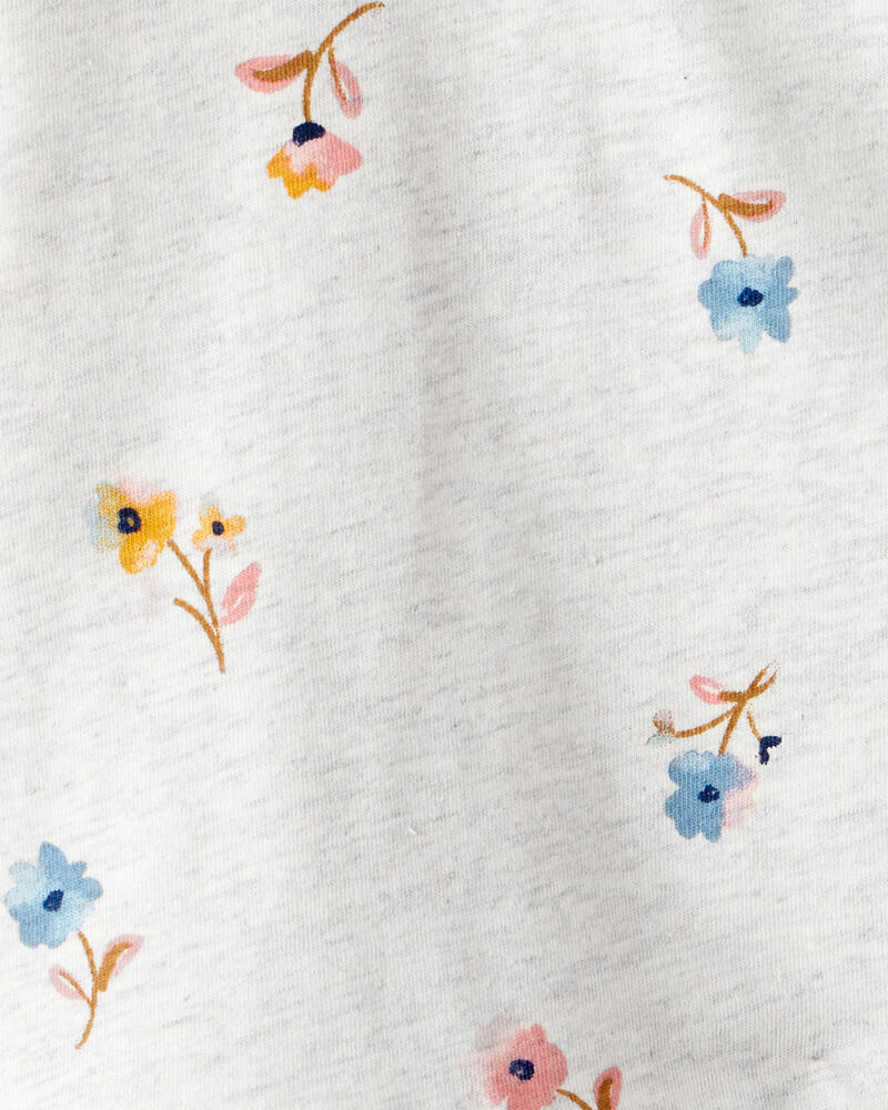 Toddler Girl Floral Long-Sleeve Peplum Top - Grey, image 2 of 3 slides