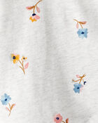 Toddler Girl Floral Long-Sleeve Peplum Top - Grey, image 2 of 3 slides
